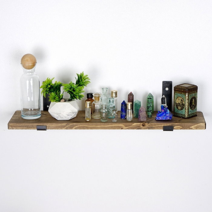 Hanah Home Lam010 Estantería de Pared de Madera y Metal Negro y Nogal Hanah Home Lam010 Estantería de Pared de Madera y Metal Negro y Nogal